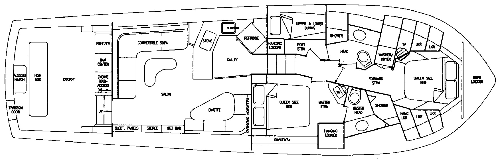 Viking Yachts 53 Convertible floor plan
