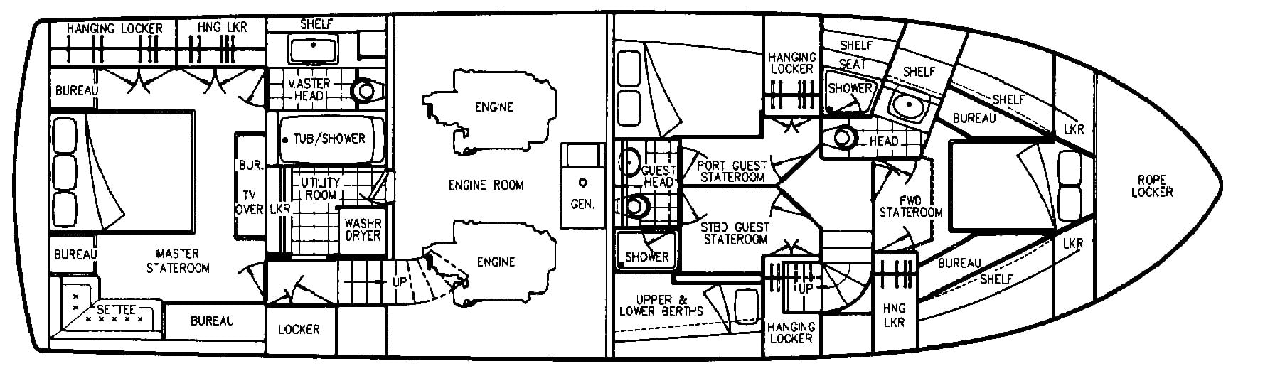 Viking Yachts 55 Motor Yacht floor plan