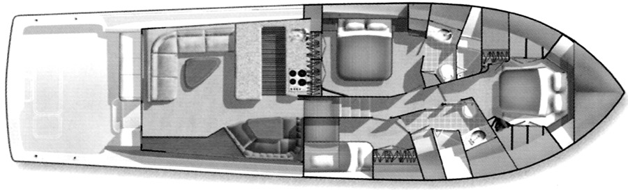 Viking Yachts 56 Convertible floor plan