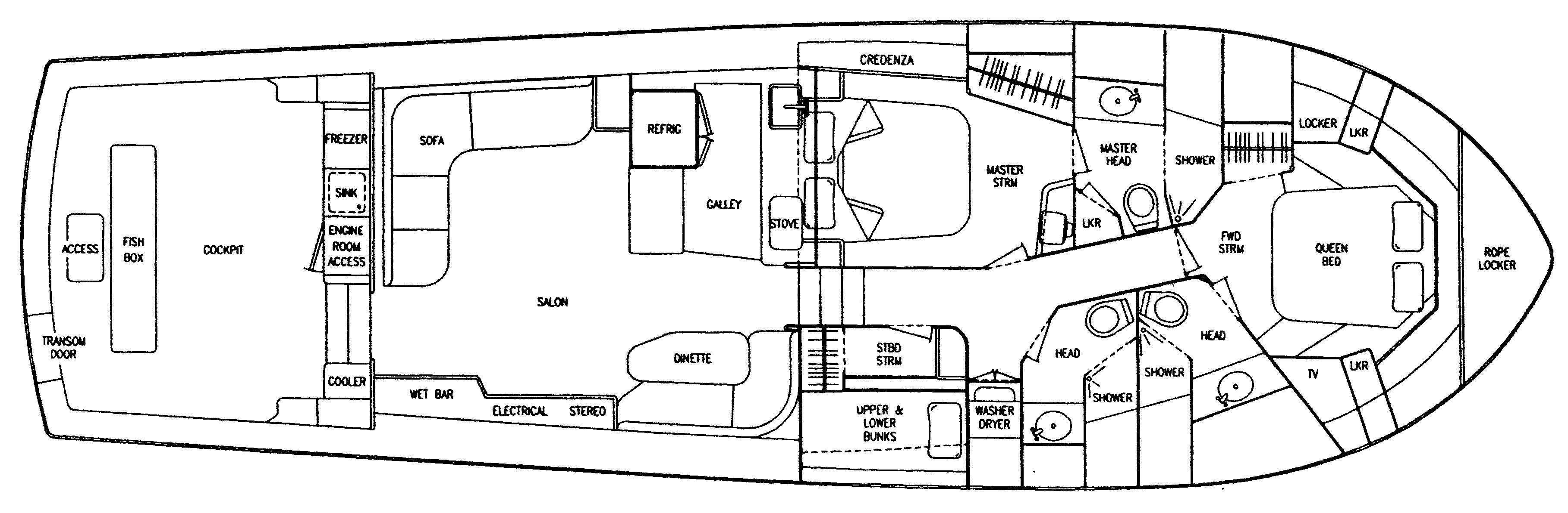 Viking Yachts 58 Convertible floor plan