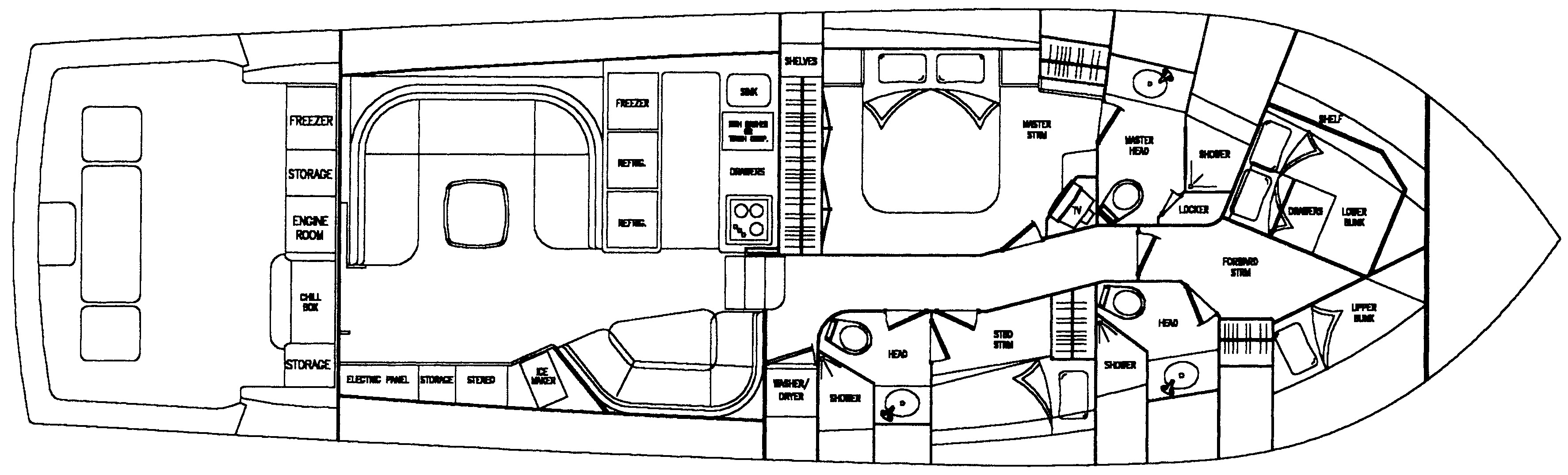 Viking Yachts 61 Convertible floor plan