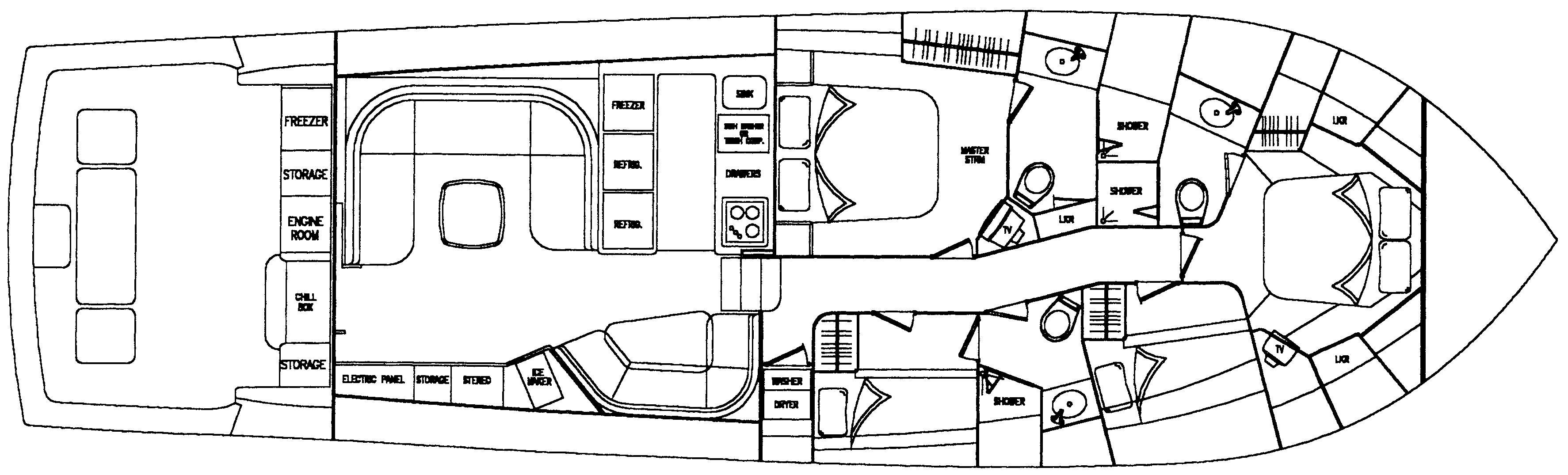 Viking Yachts 61 Convertible floor plan