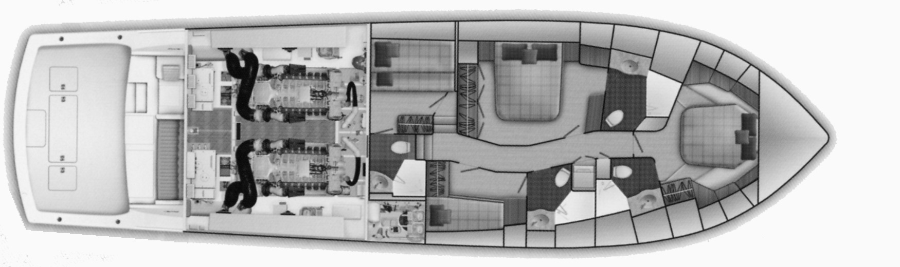 Viking Yachts 68 Convertible floor plan