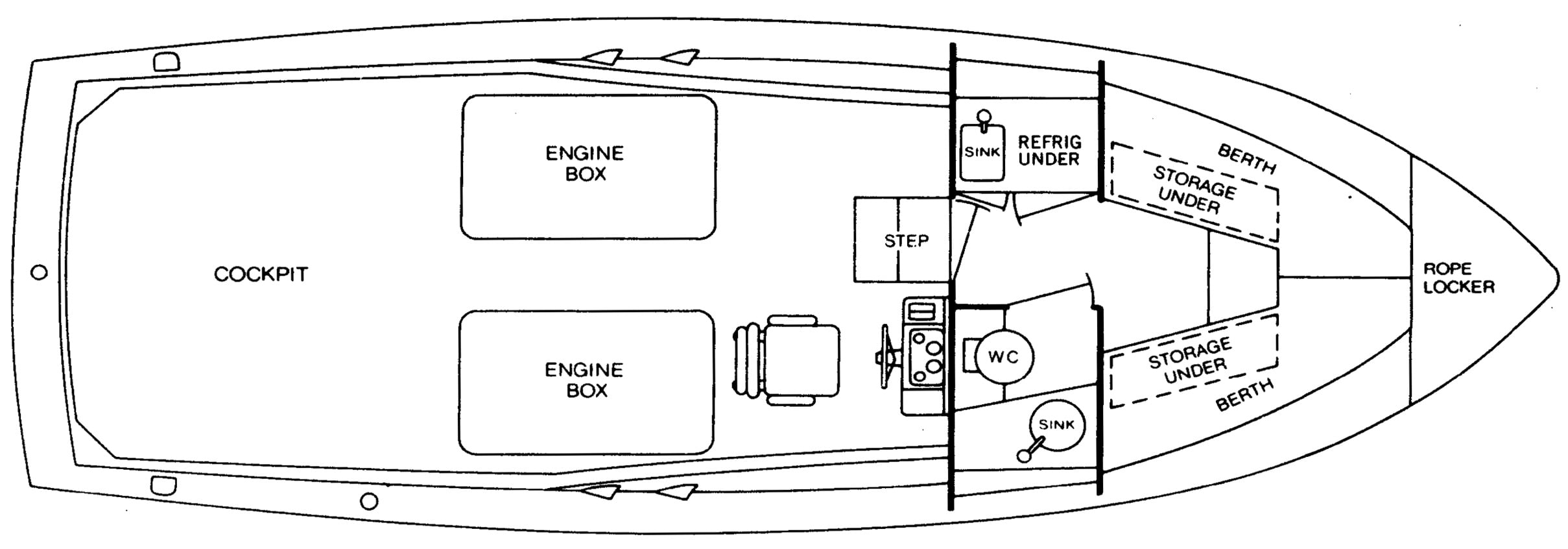 Bertram Yachts 31 Bahia Mar floor plan