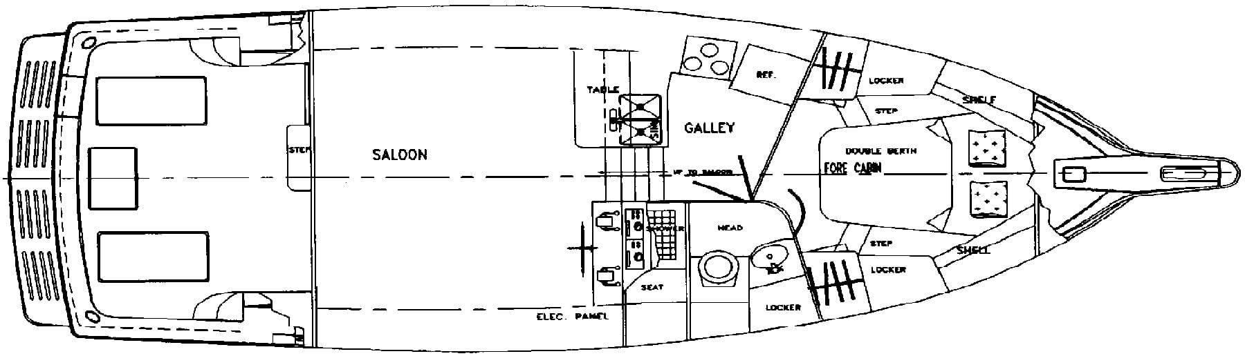 Jefferson Yachts 37 Convertible floor plan