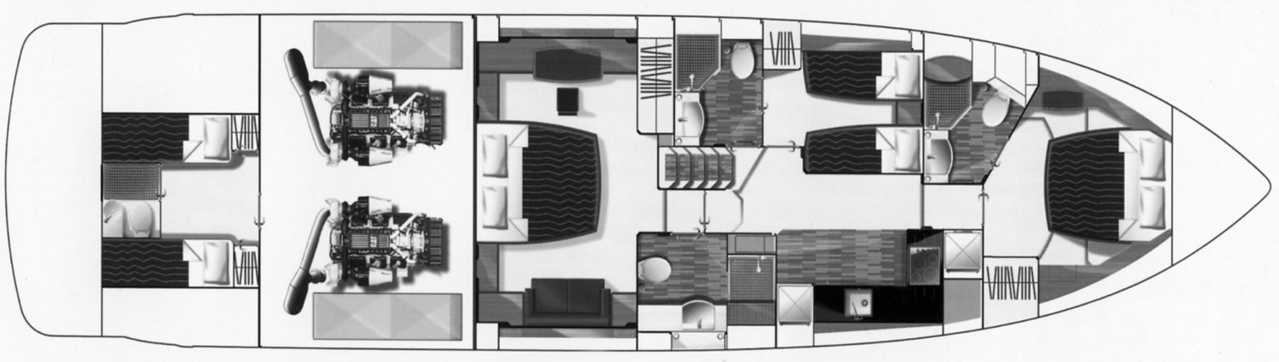 Princess Yachts V70 floor plan
