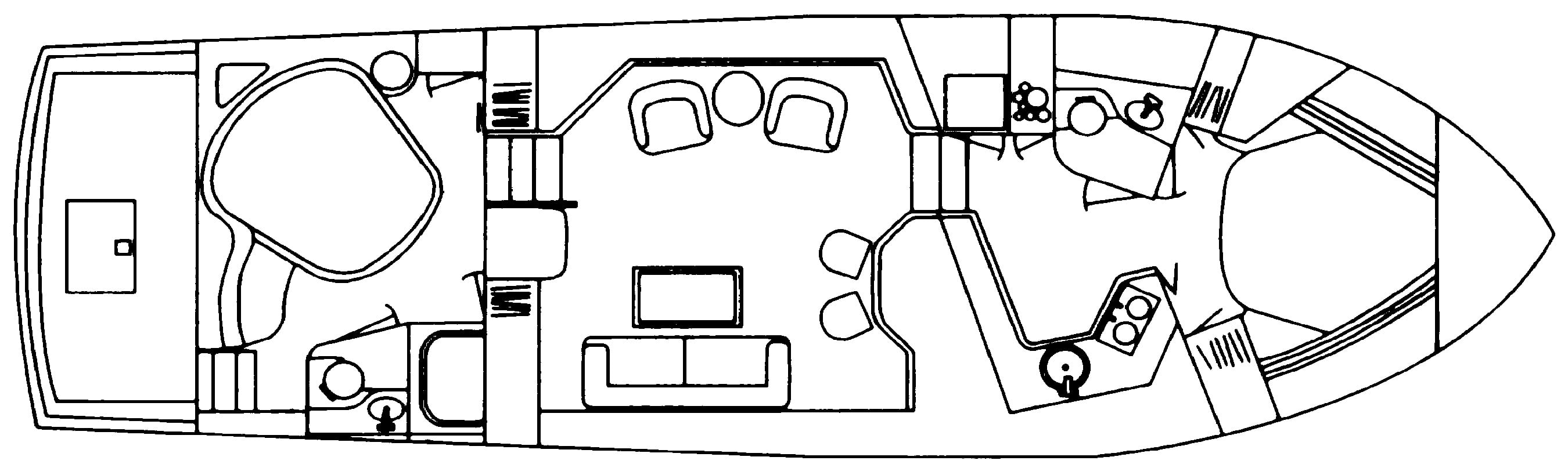 Wellcraft 46 Cockpit Motor Yacht floor plan