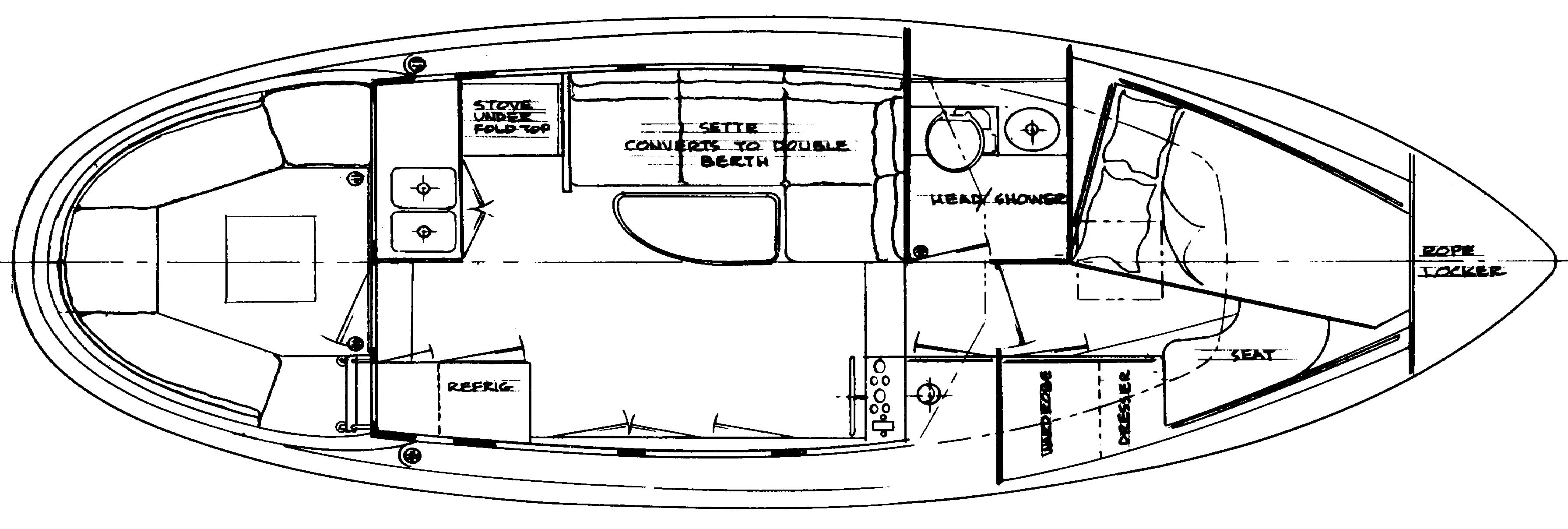 Willard 30-4 Trawler floor plan