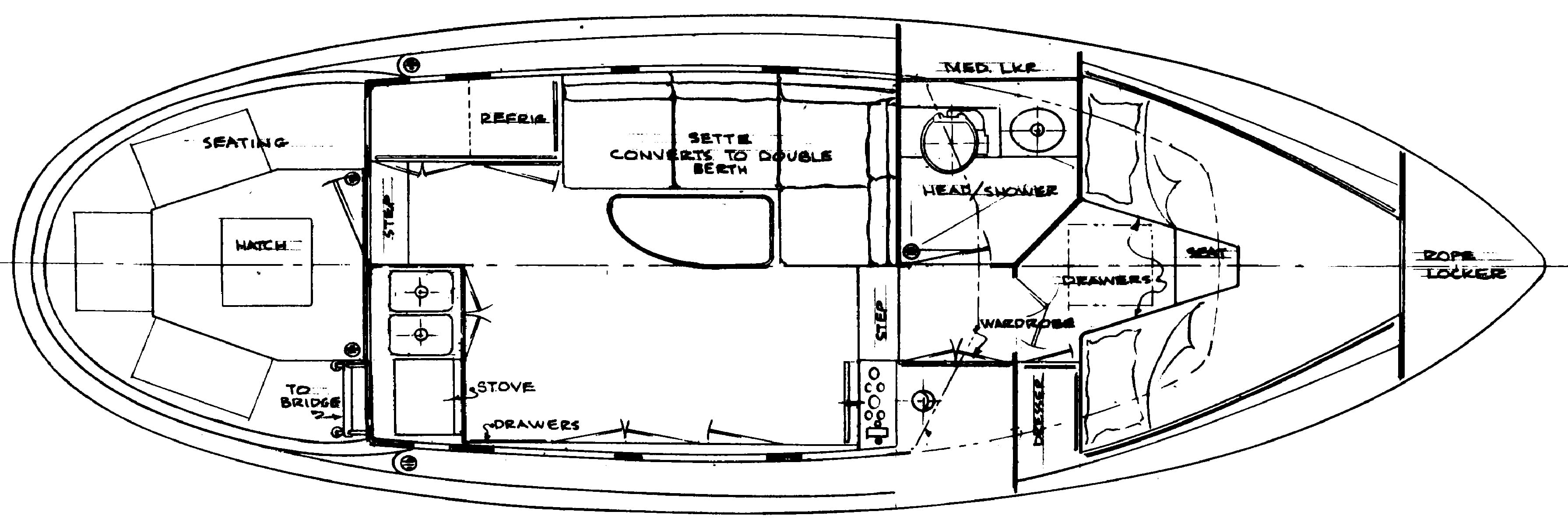 Willard 30-4 Trawler floor plan