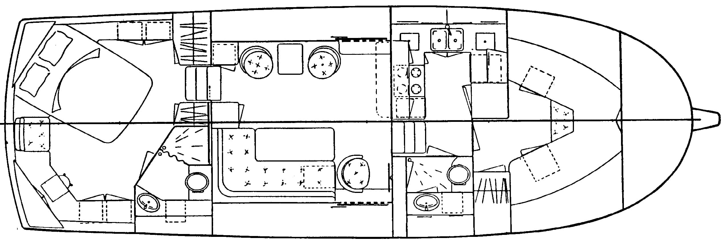 PT Yachts 38 Sundeck floor plan