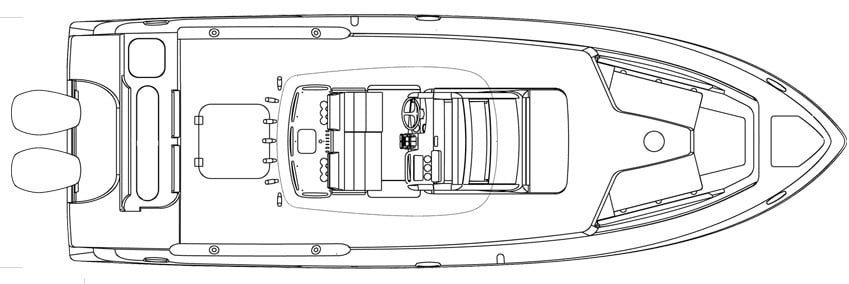 Everglades 320-325 Center Console floor plan