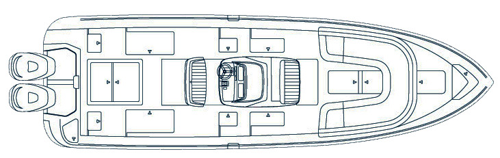 Intrepid Yachts 327 Center Console floor plan