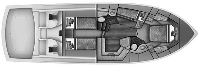 Viking Yachts 42 Open floor plan