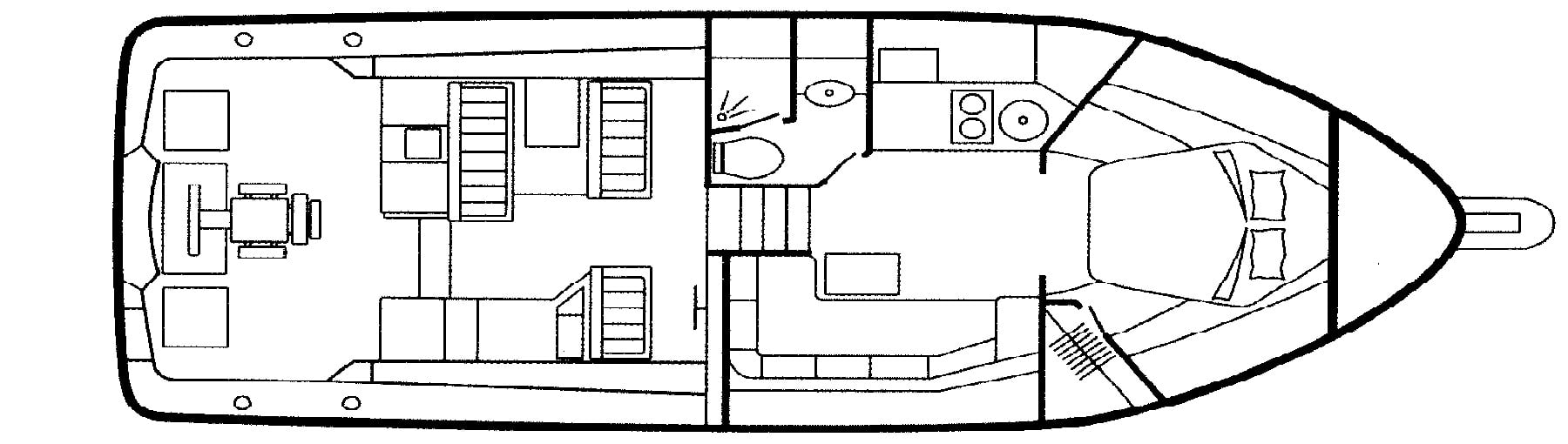 Bertram Yachts 360 Express floor plan