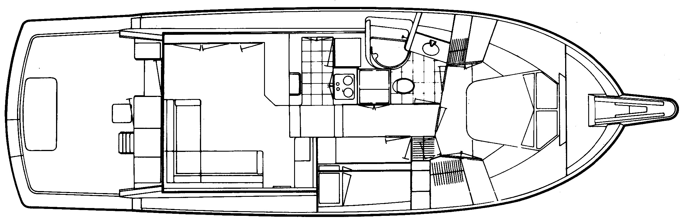 Hatteras Yachts 43 Convertible floor plan