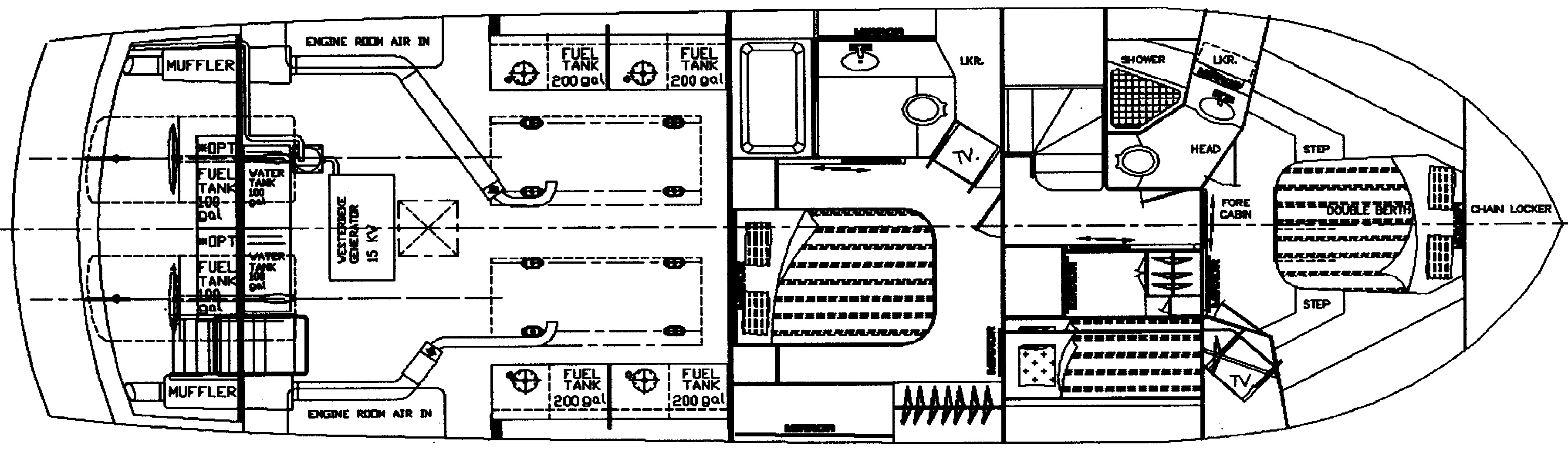 Jefferson Yachts 57 Pilothouse floor plan