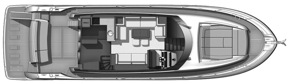 Prestige Yachts 550 Fly floor plan