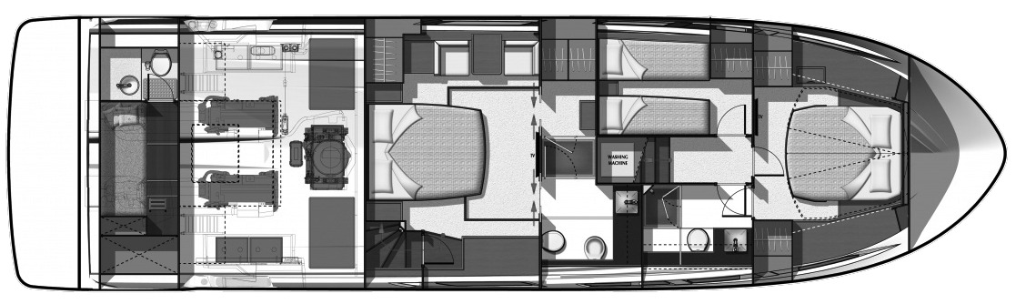 Prestige Yachts 550 Fly floor plan