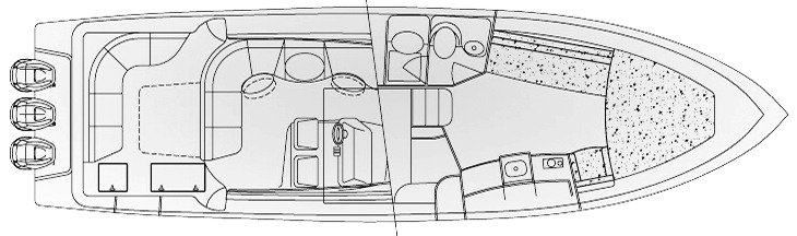 Intrepid Yachts 430 Sport Yacht floor plan