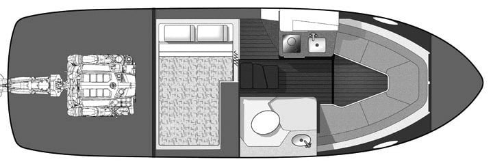 Monterey 260 SCR; 260-275 Sport Yacht floor plan