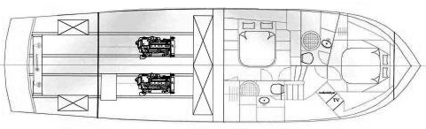 Hampton Yachts 490 Pilothouse floor plan