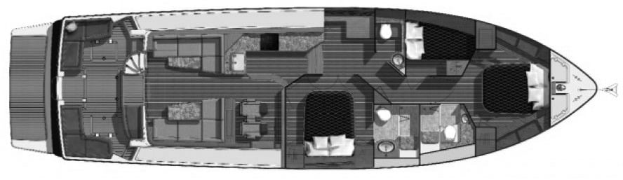 Sabre Yachts 54 Flybridge Sedan floor plan