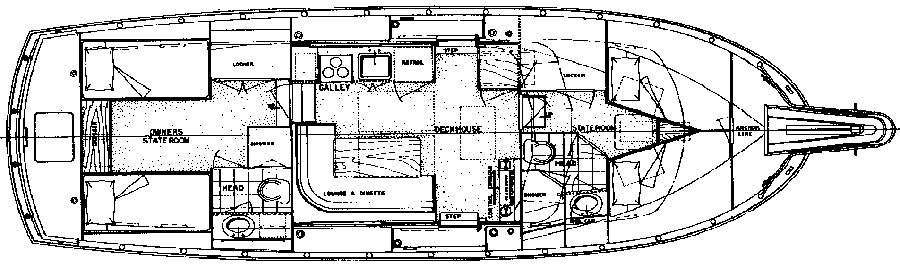 Hatteras Yachts 42 LRC MK I floor plan
