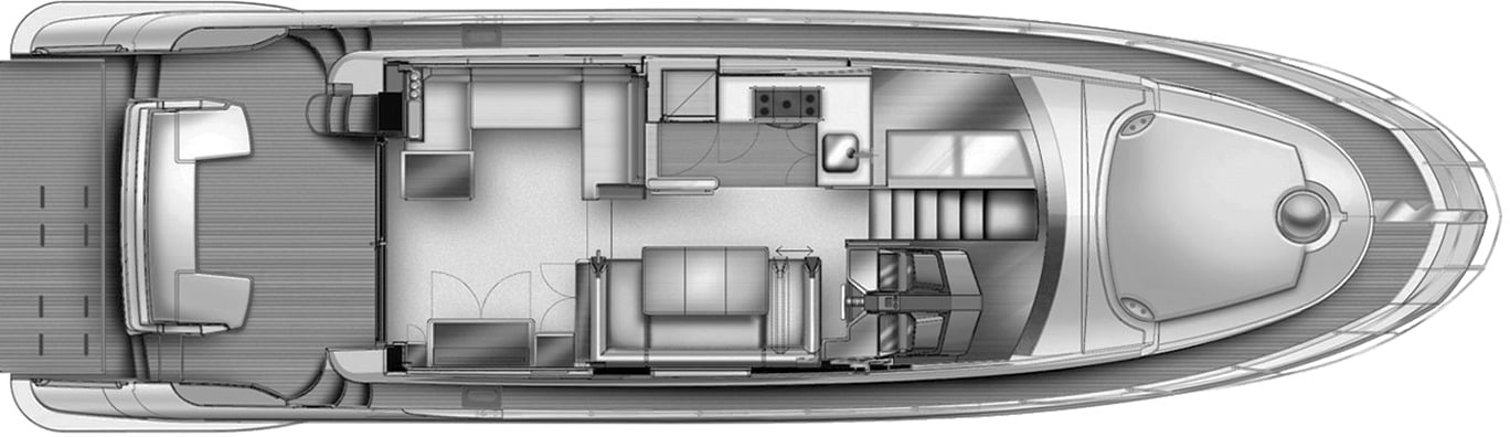 Azimut Yachts 53-54 Flybridge floor plan