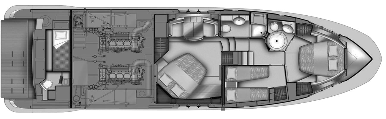 Azimut Yachts 53-54 Flybridge floor plan