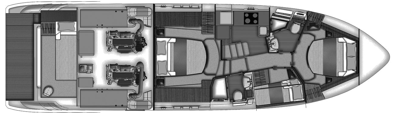 Azimut Yachts 50 Fly floor plan