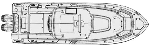 Boston Whaler 330 Outrage floor plan