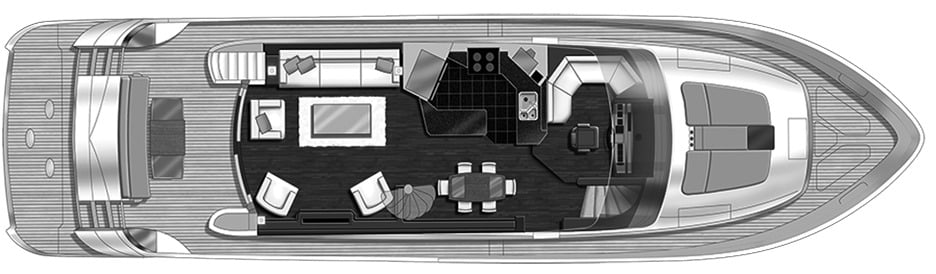 Marquis Yachts 720 Flybridge floor plan