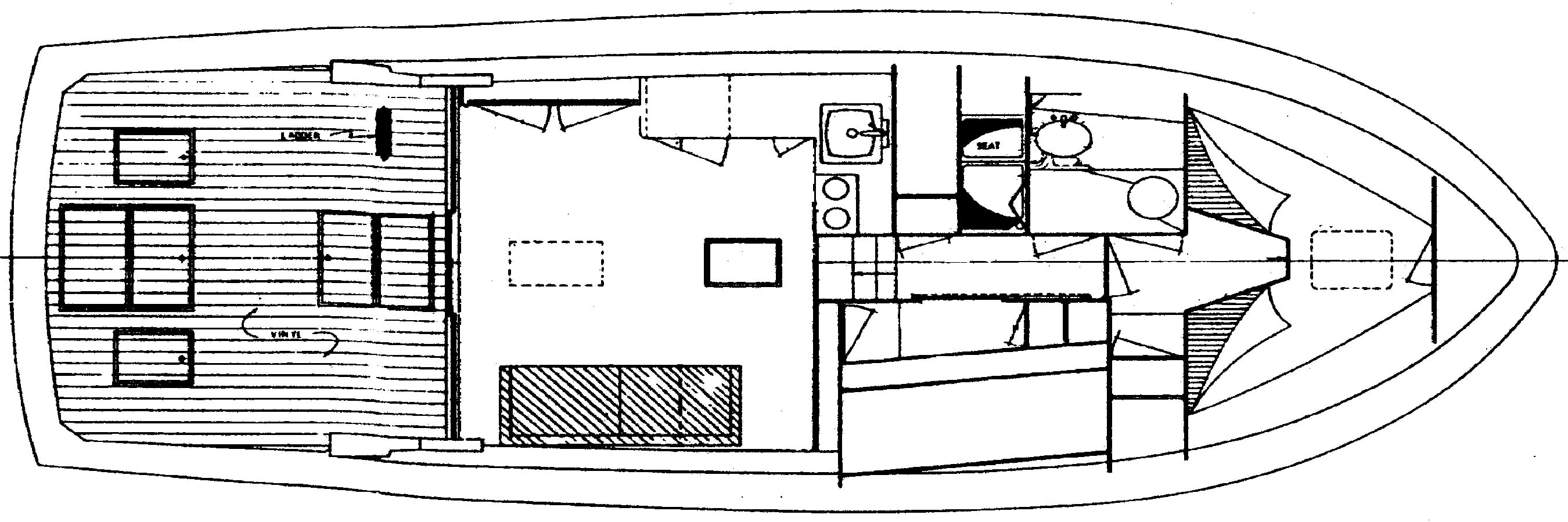 Bertram Yachts 38 Convertible floor plan