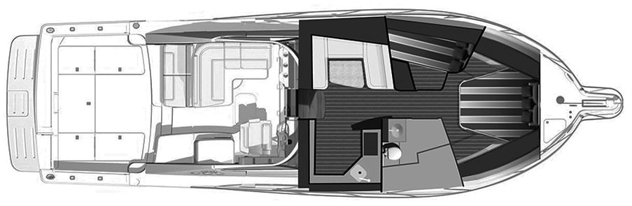 Tiara Yachts 4300 Open floor plan