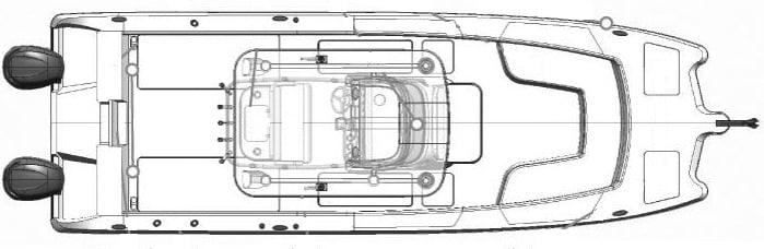 World Cat 320-325 Center Console floor plan