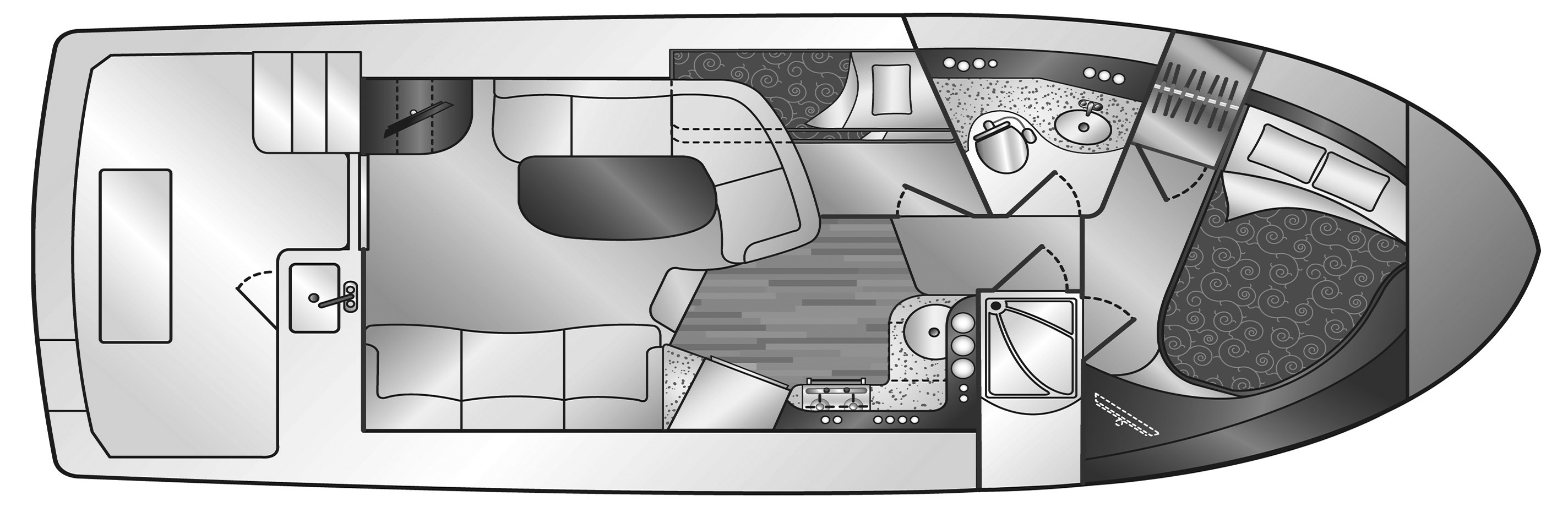 Silverton Yachts 36 Convertible floor plan