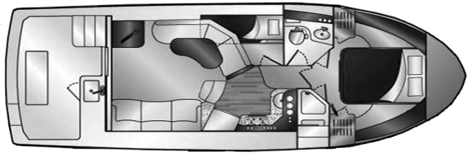 Silverton Yachts 36 Convertible floor plan