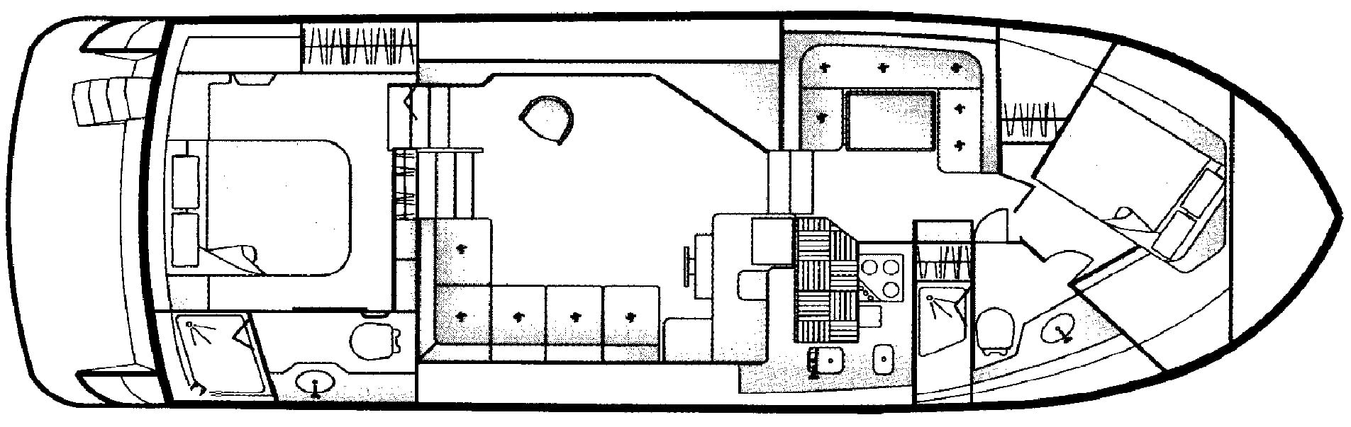 Carver Yachts 445 Aft Cabin floor plan