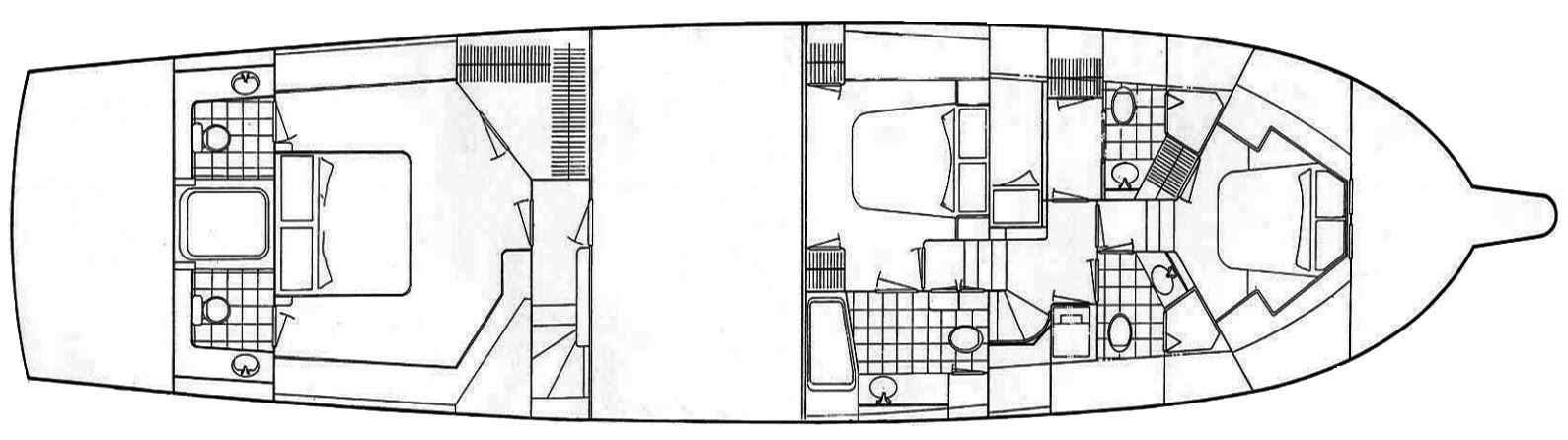 Hatteras Yachts 74 Cockpit Motor Yacht floor plan