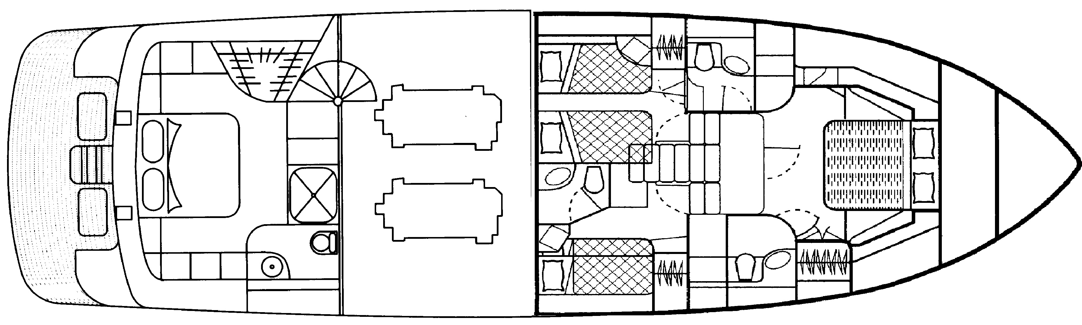 Johnson Yachts 70 Motor Yacht floor plan