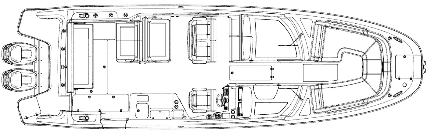 Boston Whaler 320 Vantage floor plan