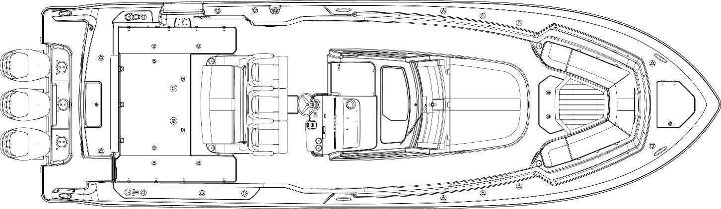 Boston Whaler 380 Outrage floor plan