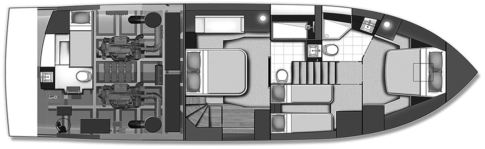 Carver Yachts C52 Coupe floor plan