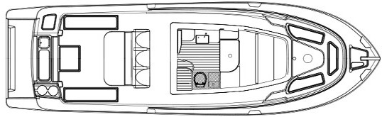 Edgewater 368 Center Console floor plan