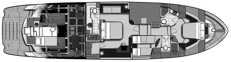 Marquis Yachts 660 Sport Yacht floor plan