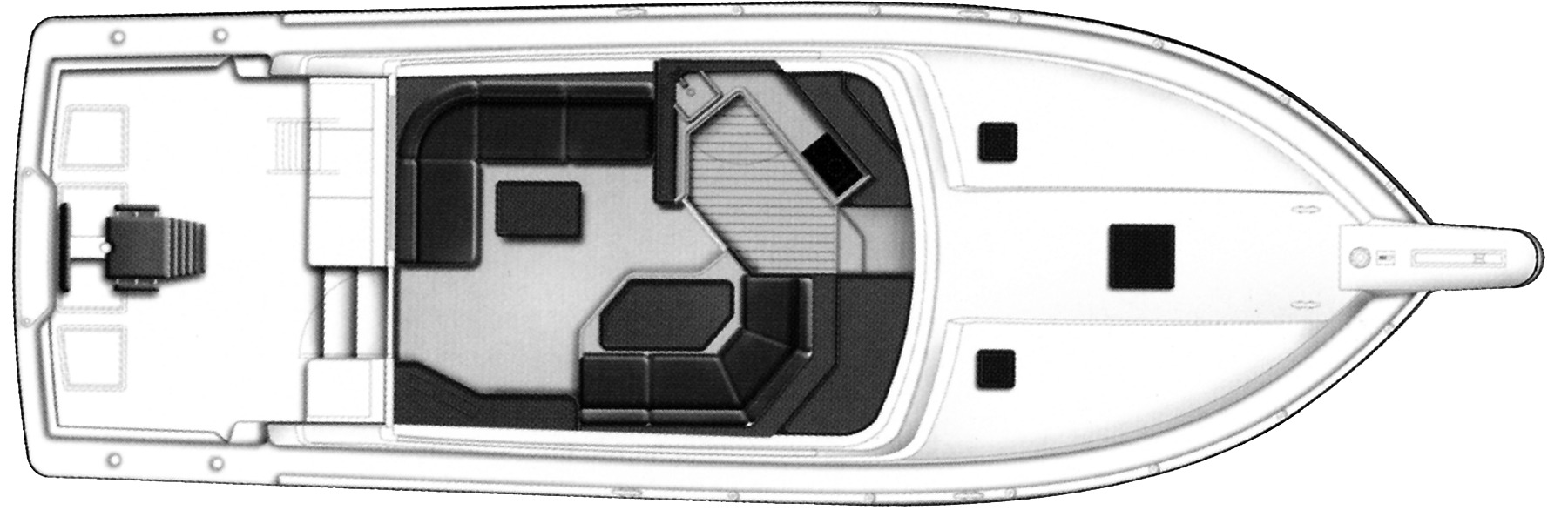 Bertram Yachts 410 Convertible floor plan