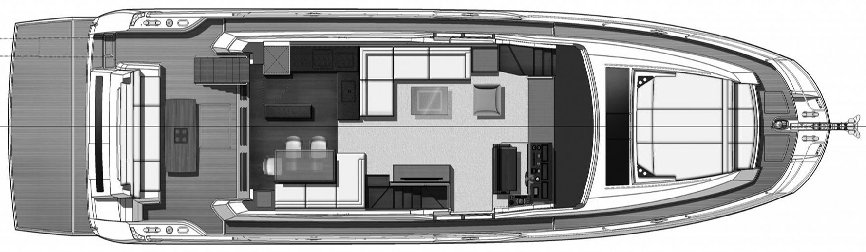 Prestige Yachts 680 Fly floor plan