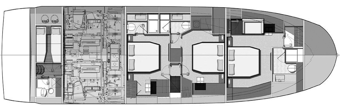 Prestige Yachts 680 Fly floor plan