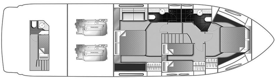 Princess Yachts 56 Flybridge floor plan