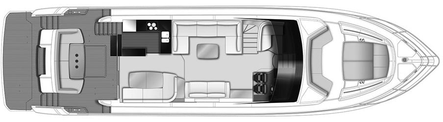 Princess Yachts 68 Flybridge floor plan